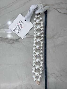 White Pearl Purse Strap